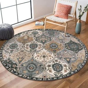 Dywany okrągłe marokańskie dywan w stylu kwia w stylu kru kwiat w trudnej sytuacji do mycia maszynowego sypialni do dekoracji dywan podłogowych dywan podłogowych