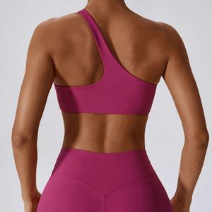 Lu Lu Align Lemon Damen Stretch Pull Up Comfort Single Strap Yoga BH Gym Top Unterwäsche Damen Weste Fitness Tank Top Brustpolster Laufsport-BH