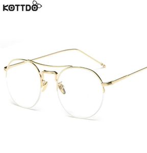 Hela Kottdo 2017 Classic Retro Clear Lens Men Women Eyeglasses Ramar Glasögon Optisk metall Full Rim Glasses Transparent SPE2576227