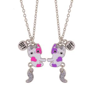 Cartoon Cat Fox smycken avokado hjärta lapptäcke bff god vän barns magnetiska sughalsband