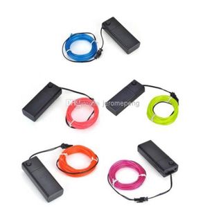 3M Led Flexible Neon Sign Light Glow EL Wire Rope Tube Car Dance Party Costume Controller ship2309702