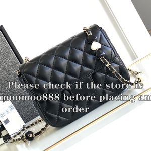 12A All-New Mirror Quality Designer Mini Square Flap Bag Womens Genuine Leather Tweed Quilted Bag Luxurys Bolsas Bolsa Preta Crossbody Ombro Coração Chain Box Bag