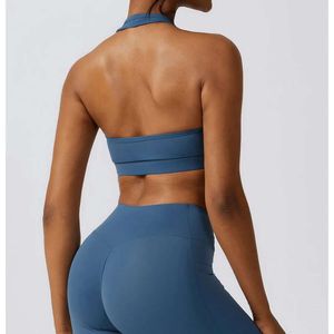 Lu Lu Align Lemon Quadratischer Kragen Neckholder Damen Fitness Sport-BH Athletic Gym Yoga Brustpolster Umfassendes Training Joggen Sexy Rücken