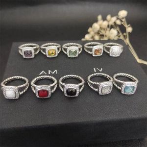 DY Designer Hot selling band Rings Women Luxury Twisted Two Color Cross pearls Vintage Ring 925 Sterling Silver dy Diamond Wedding Fash Bfgv