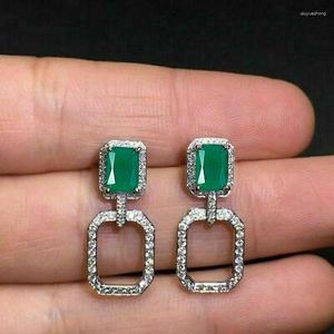 Orecchini pendenti Huitan Ly progettati per le donne con temperamento verde zirconi eleganti accessori per le orecchie gioielli per feste di nozze