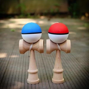 Half Stripe Wood Kendama Toy Professional Skillful Jonglling Ball Outdoors Jongling Game Ball Toy for Children Gift 240105