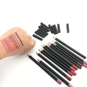 Nyaste 12 färger Makeup Lipliner Pencil Anpassad privat etikett Cruelty Gratis långvarig vattentät läppfoder ll