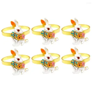 Table Cloth 6pcs Napkin Rings Easter Themed Serviette Decoration