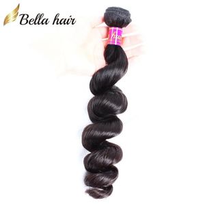 Wefts Peruian Hair Bundles Deals 100％未加工の人間の拡張1ピース自然色ルーズウェーブ織り8a 834inch beau