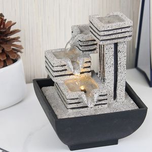 4th floor indoor fountain countertop fountain waterfall with scene lights used for living room fish tank garden home decoration 240105