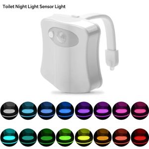 1pc Toilet Night Light By AFGVK Motion Sensor Activated LED Light,16 Colors Smart Home Mini Changing Toilet Bowl Illuminate Night Light For Bathroom.