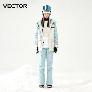 VECTOR Ski Suit Set Women Man Winter Women Jackets and Pants Warm Waterproof Women Jackets Pants Outdoor Ski Bike Camping 240104