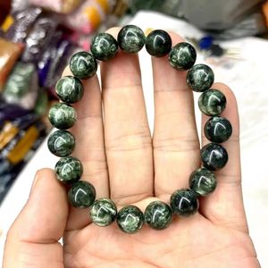 Bangle 1011mm Russian Seraphinite (Clinochlore) Beads Bracelet Natural Gemstone Jewelry For Woman Wholesale !