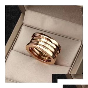 Cluster Rings Bvl Gorgeous 100% Eleastic Brand Joint Women Vintage Jewelry The Latest 18K Rose Gold Ring Designer Couple Gift Black Dr Dhvto