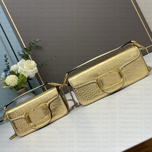 Crocodile pattern Baguette women crossbody bag LOCO luxury Vlogo classic flap bag