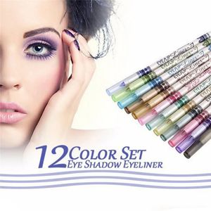 12 PCSSet långvarig pigmentögonfoderpennor 12 färger Eyeliner Pen Eye Cosmetics Makeup Tool Women's Makeup Tool Cosmetics 240104