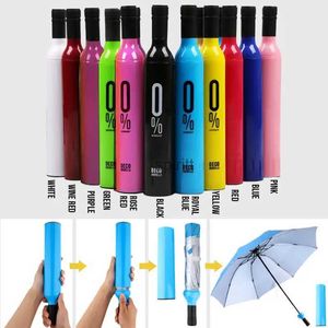Umbrellas Creative Wine Bottle Folding UV Umbrella Protection Sun SPF50 Rain and Wind Protection YQ240105