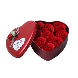 Party Favour Walentynki Prezent 9 Rose mydło kwiaty Party Favor Pachned Bath Ciało Płatka Płatka Płatna Flower DIY DECORACJA DRO DHW7V