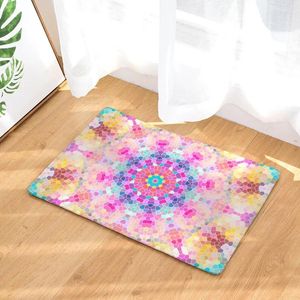 Carpets Home Decor Heat Transfer Printing Flannel Fancy Geometric Floor Mat Water Absorbing And Anti-skid For Kitchen Bathroom