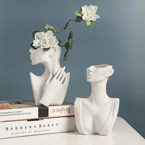 Vaso modello corpo donna Vaso moderno in ceramica stile nordico Body Art Vaso Decorazioni per la casa Vaso di fiori creativo Soggiorno Decorazione Vasi 240105
