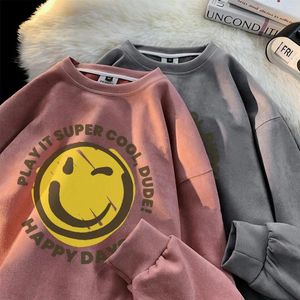 Moletons masculinos Happy Days Homens Hip Hop Roupas Gráficas Moda Menino Moletons Qualidade Tecido de Camurça Unissex Hoody Pullovers Masculino Casual Tops