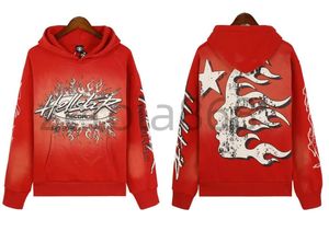 Sweatshirts Hellstar Hoodies Rappe Rappe Erkek Kadın Hoodies Rapçi Yıkama Gri Ağır El Sanatları Unisex Kısa Kollu Üst Sokak Moda Retro Cehennem Wome