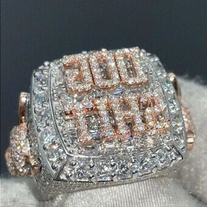 Custom Pass Diamond Tester Hip Hop VVS Moissanit Ring Iced Out Cuban Chain Ring 10K 14k Real Gold Plate Herren Edlen Schmuck Ring Spjvx