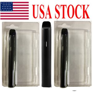 USA Stock Blister Pack 2ml engångsvapa Pen Penförpackningar Klar PVC -fall Hängare förångare Runda pennor Plastic Clam Shell Case E Cigaretter Anpassad logotyp D11 800st Box