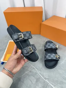 Slides Slides Women Man Man Slippers Sandals Sandals Sandals Real Leather Flip Flops Flats Slide Nasual Shoes 1229