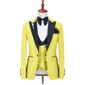 Hochzeits-Smoking, Ein-Knopf-Herrenanzug, Bräutigam, spitzes Revers, Bräutigam-Smoking, Hochzeit/Abschlussball, Mann, Blazer, Jacke, Hose, Weste, Krawatte W125111112616