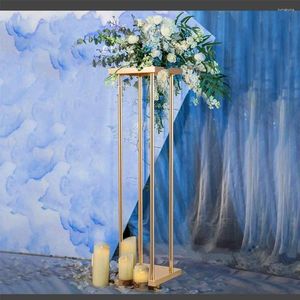 Party Decoration Wedding Flower Rack Iron Stan Geometric Vase Column Stand Display Rectangular Frame Box For