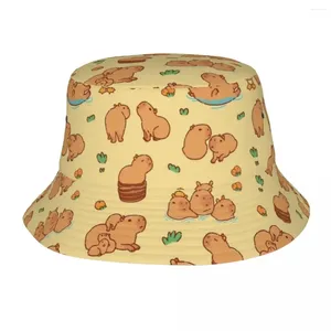 Berets Capybara Bucket Hat Panama for Man Woman Bob Hats Outdoor Cool Fisherman Summer Fishing Unisex Caps