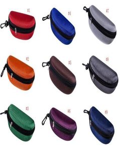 Sunglasses Case Eyeglasses Box Glasses Bag Eyeglasses Carry Box Sunglass Portable Zipper Hook Hard Holder Sunglasses 24 Colors2308427