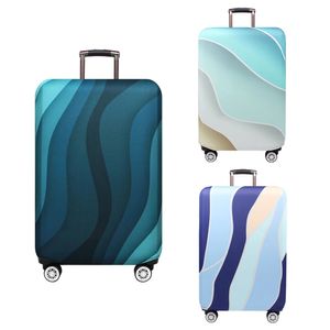 Dopamine Colour Wave Pattern Luggage Protective Cover Elastic Suitcase Dust Protect Bag for 1832inch Travel Baggage Trolley 240105