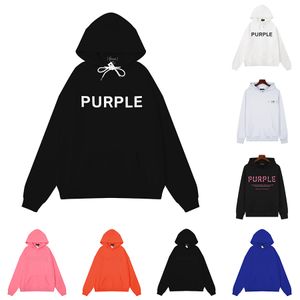 2024 Purple marki Bluzy High Street Streetwear Kobiety mężczyźni z kapturem bluzy Letter Naklejka wielokolorowa Bluzy USA Rozmiar S-xl