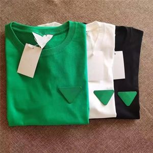 Moda masculina e feminina t-shirt designer bv famosa marca bottegavenetatops triângulo tshirt clássico couro verde padrão puro algodão curto s ch1b