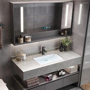 Rubinetti per lavandino del bagno Combinazione di mobili in lamiera di pietra Lavabo a specchio Inter-piattaforma Uno