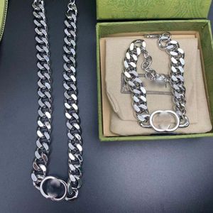 Silber Farbe Frauen Designer Halskette Armband Messing G Buchstabe Anhänger Luxus Modeschmuck Set ohne Box