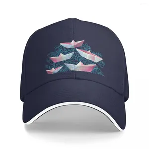 Ball Caps Japanese Waves And Paper Boats Baseball Cap Vintage Uv Protection Solar Hat Fluffy Hats For Women Men'S