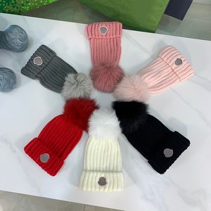 Moda çocuklar örme şapkalar bebek beanie kafatası kapakları tilki saç topu ebeveyn çocuk şapka sonbahar kulak koruyucular kış erkek kızlar yün sıcak kapak şapkaları csd2401051-6