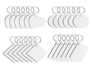 キーチェーン24 PCS昇華空白サーマルトランス転送キーチェーンダブルサイド印刷MDFキーリングSplit Rings for278p7189805