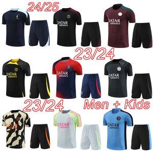 Franch Ön Maç Formaları 23 24 25 PSGS Erkekler Futbol Takip Çocuk Paris Eğitim Jersey 2023 Mbappe O.Dembele Leekang Erkek Futbol Gömlek Kit 2025 Camiseta Maillot