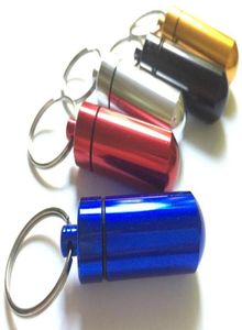 Key Chain Holder Aluminum Waterproof Pill Box Bottle Container Keychain Jar Storage 48mm17mm Stash Smoking Accessories8138878
