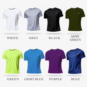 High quality polyester men's running T-shirt men's summer outdoor sports T-shirt plus size sports quick drying breathable top 240105