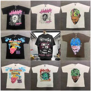 Męskie koszulki Hellstar Cotton T-shirt moda czarne mężczyźni designerskie ubrania kreskówkowe grafiki punk rock tops Summer High Streetwear J230807 N6QC