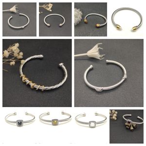 Bracciale DY braccialetti con cavo di design gioielli di moda per donna uomo oro argento Testa di perla croce bangle Bracciale polsino aperto gioielli dy uomo festa regalo di natale