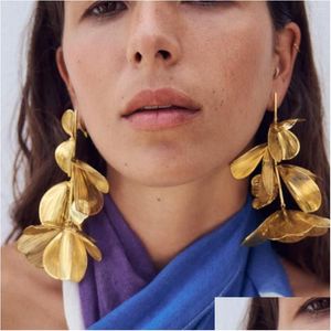 Dangle Chandelier Earrings 2023 Summer Trend Jewelry Zaa Vintage Metal Flower For Women Statement Party Accessories Pendientes Who Dhp0U