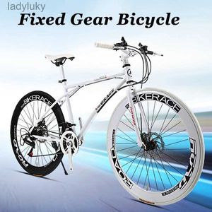 Bikes Fixed Gear Bicycle for Adult Variable Speed Pneumatic Tire Road Racing Double Disc Brake Student Car Fixie Bike New DropShippingL240105