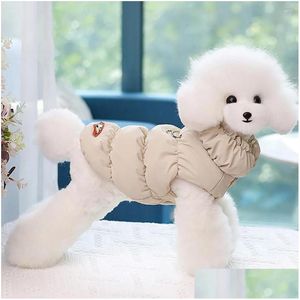 Dog Apparel Soft Warm Clothes Winter Padded Puppy Cat Coat Jacket For Small Medium Dogs Kitten Vest Pet Outfit Drop Delivery Home Gard Otu9X
