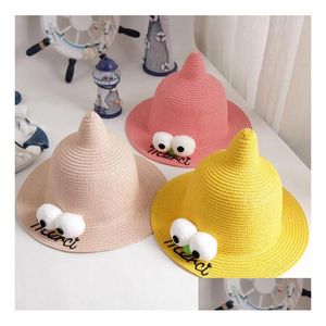 Stingy Brim Hats Fashion Children St Hatts With Cartoon Eyes Creative Top Baby Girls Bucket Hat Boys Cap Witch Beach Panama Caps Ship D Dhtdh